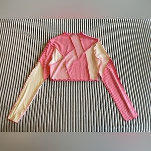 SHEIN hot pink patch cropped top size M